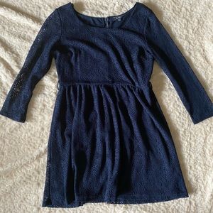 Navy Blue Lace Dress